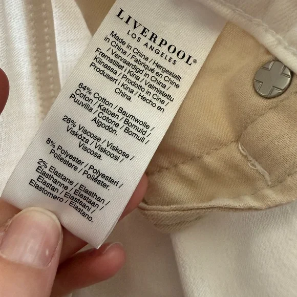 NWT Liverpool White Jean Shorts - Picture 4 of 9